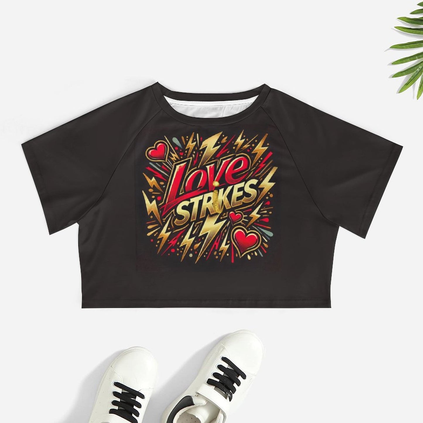 Love Strikes Matching Couple Shirts – Valentine’s Day Tee & Crop Top