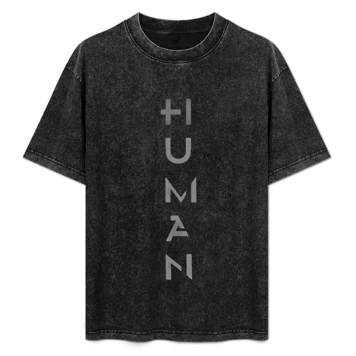 Minimalist Human T-Shirt - Vintage Black Streetwear