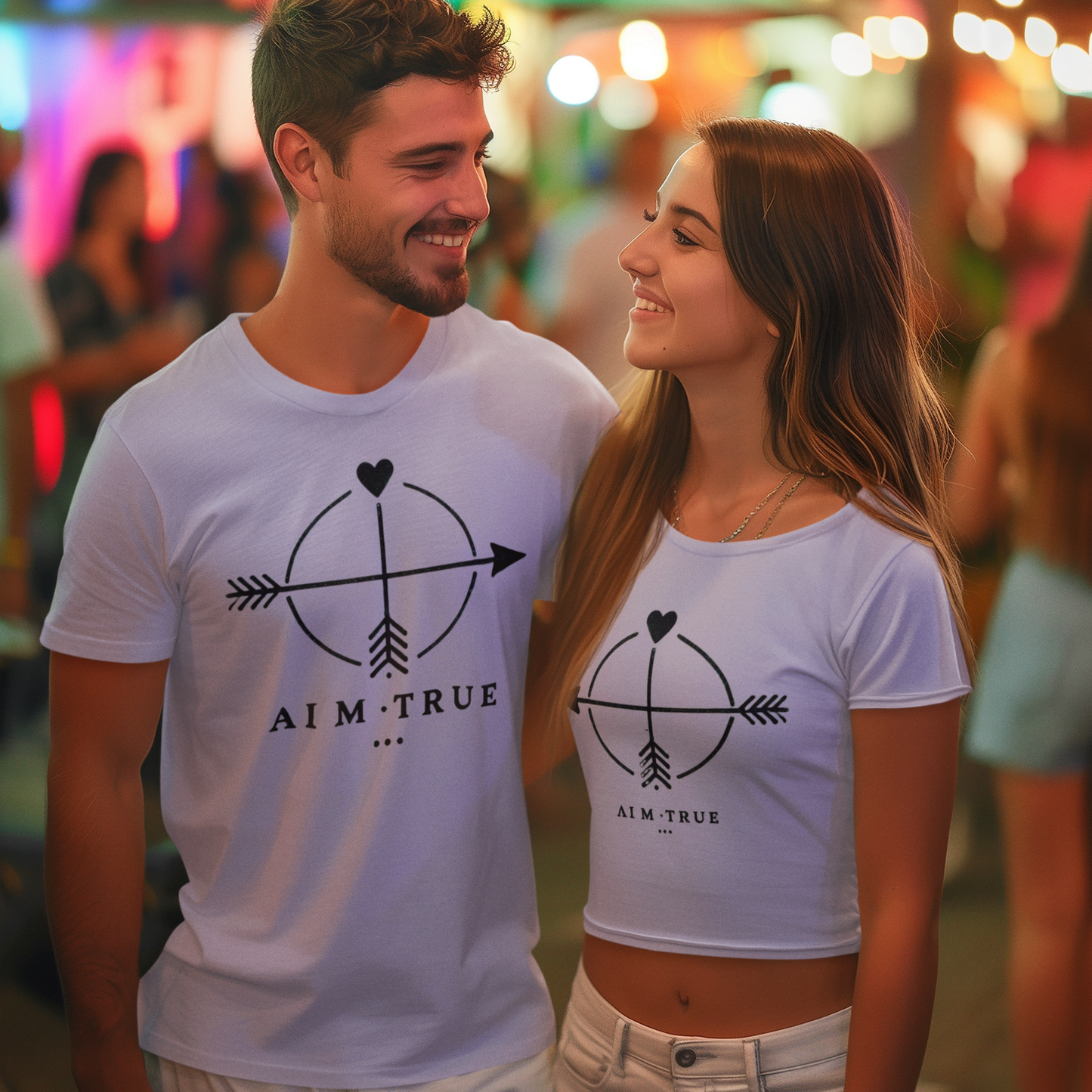 Aim True Archery T-Shirt - Matching Valentine's Outfit for Couples