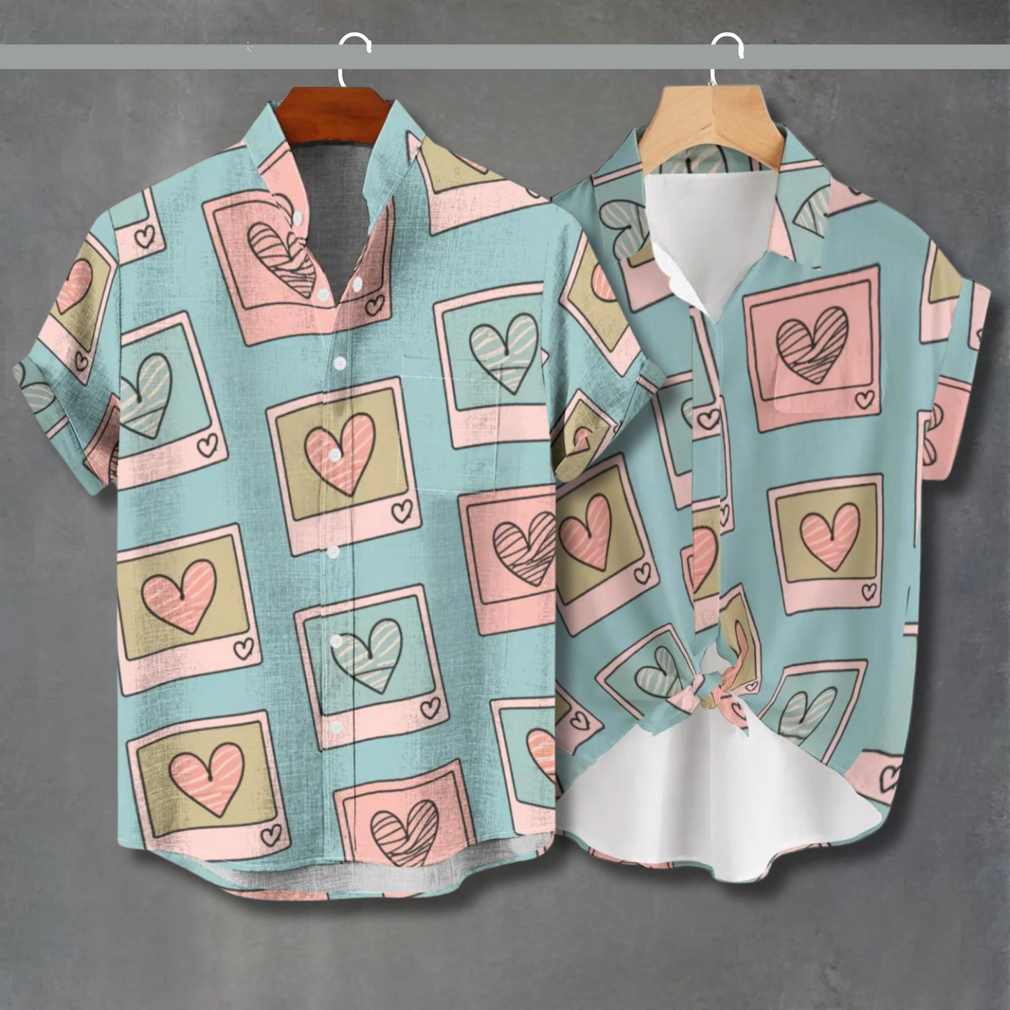 Retro Heart Polaroid Shirt – Pastel Valentine's Style