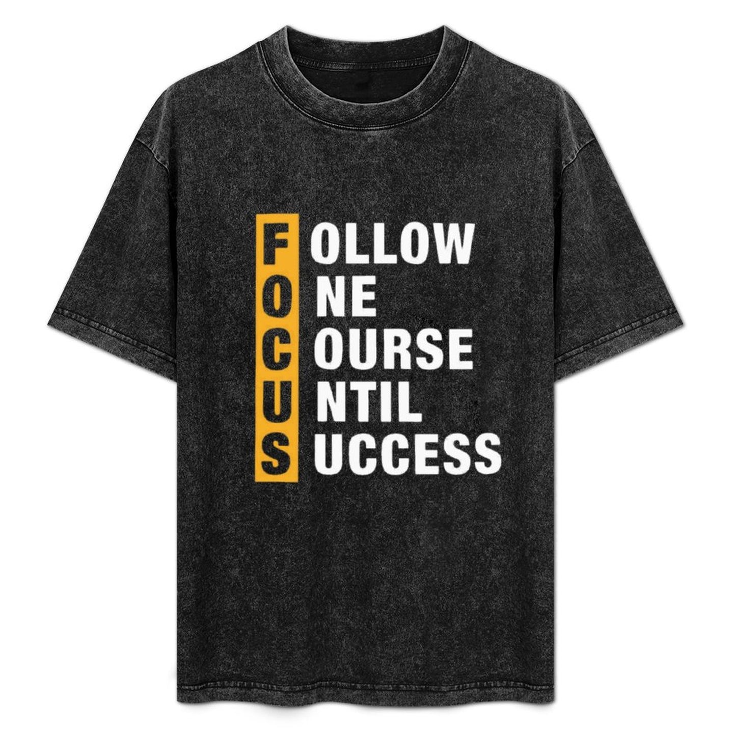 Focus Motivational Graphic T-Shirt – Vintage Black