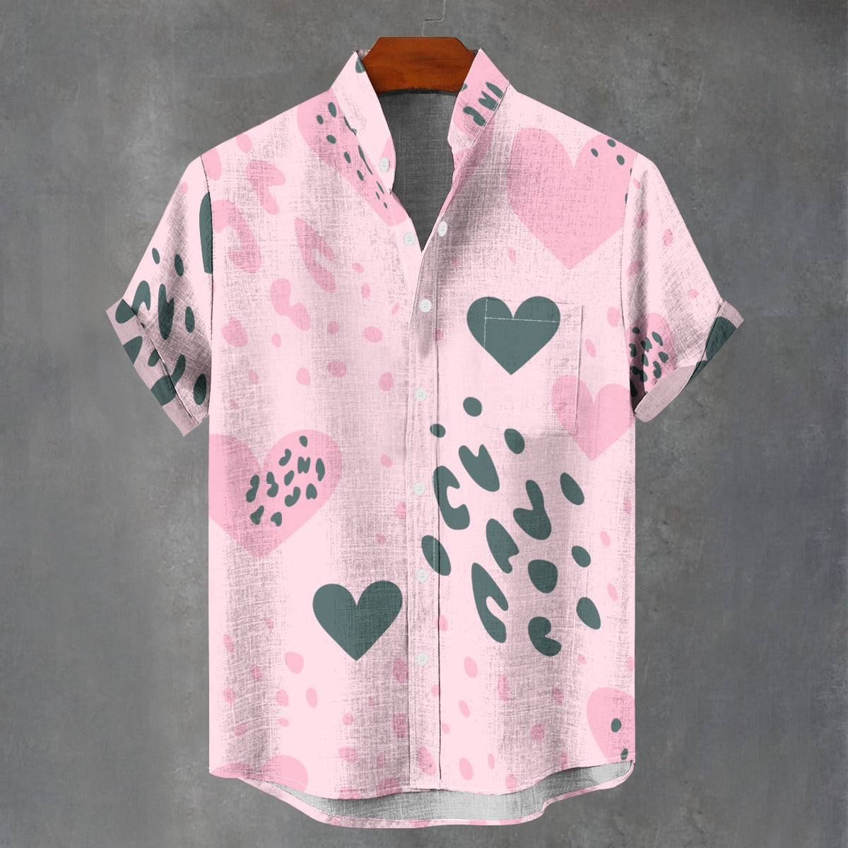 Pink Leopard Heart Print Shirt – Trendy Valentine's Outfit