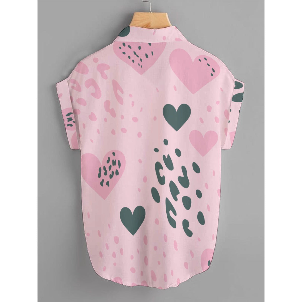 Pink Leopard Heart Print Shirt – Trendy Valentine's Outfit