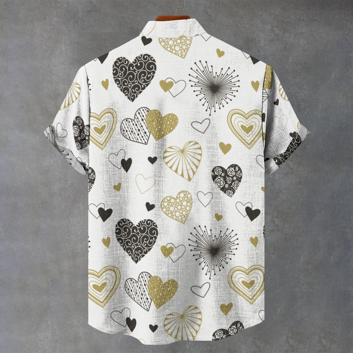 Gold Heart Print Shirt – Elegant Valentine's Edition