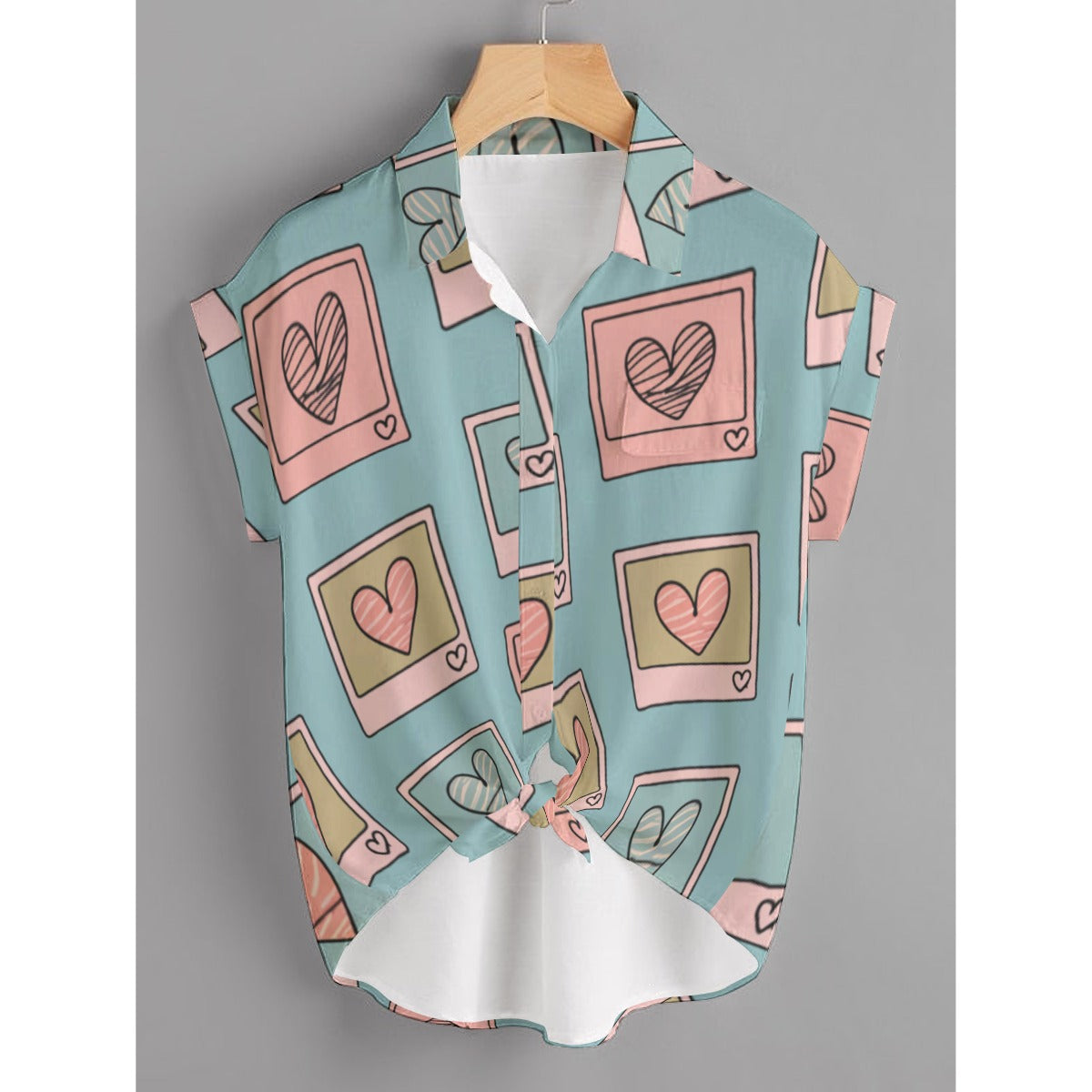 Retro Heart Polaroid Shirt – Pastel Valentine's Style