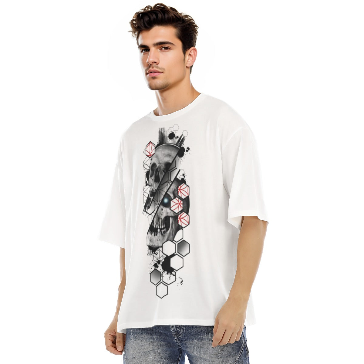 Abstract Skull Graphic Raglan T-Shirt - Unique Urban Streetwear