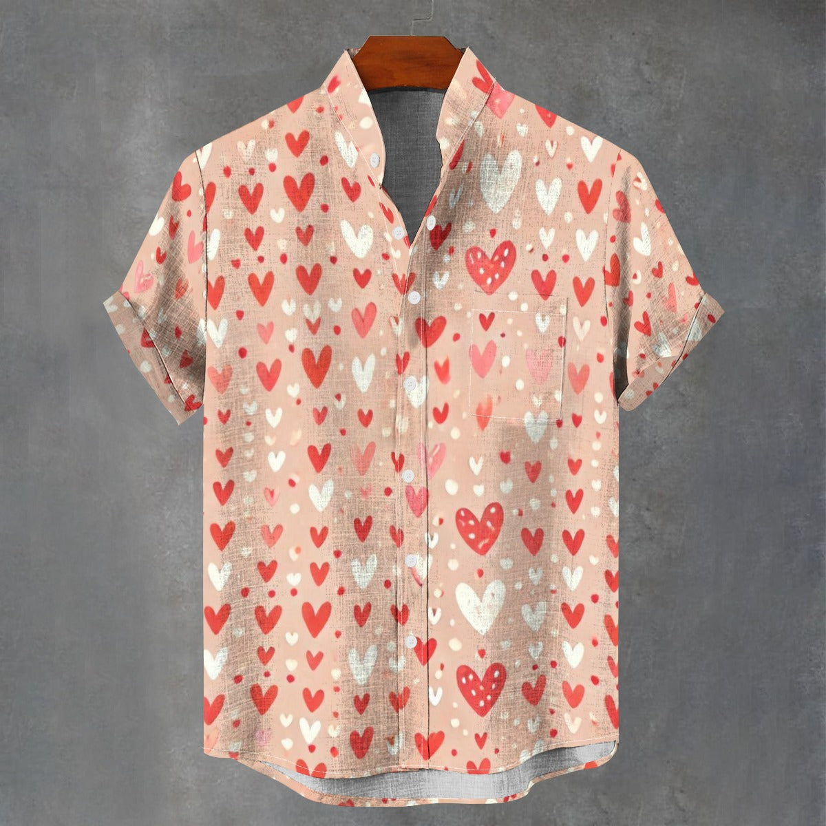 Valentine’s Heart Print Shirt – Romantic Couple Outfit