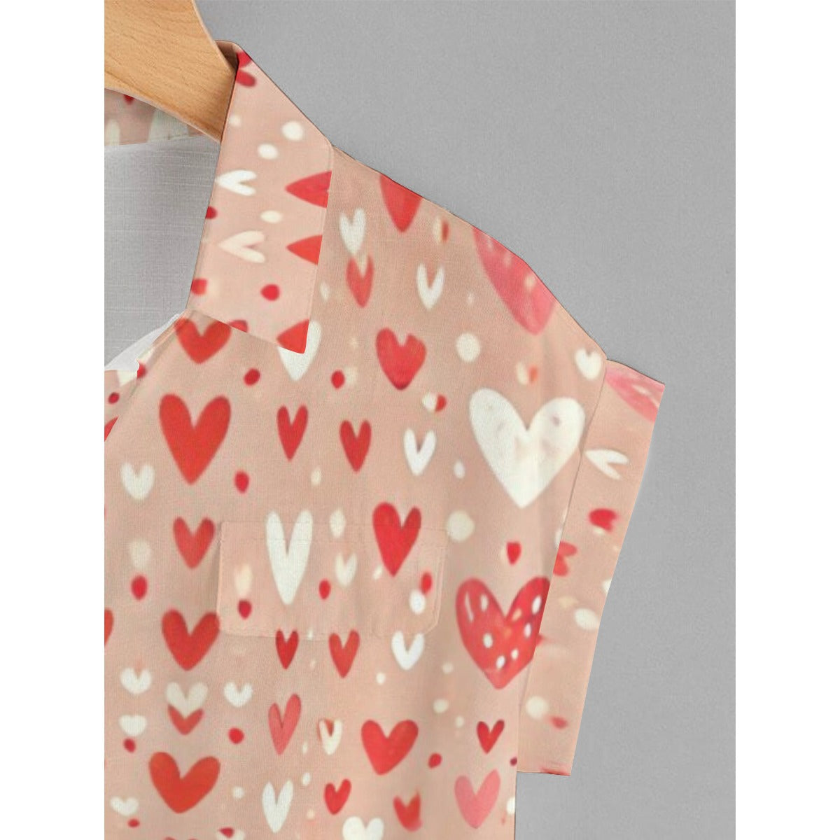 Valentine’s Heart Print Shirt – Romantic Couple Outfit