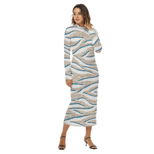 Abstract Geometric Print Midi Bodycon Dress