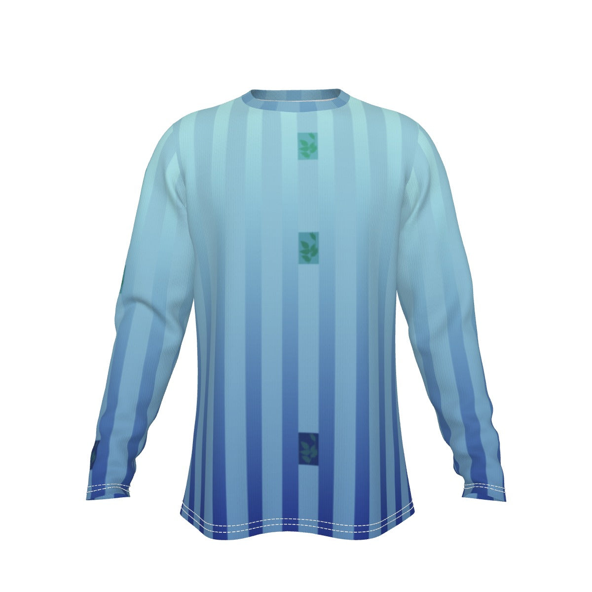 Men’s Gradient Blue Long Sleeve T-Shirt – Lightweight & Stylish