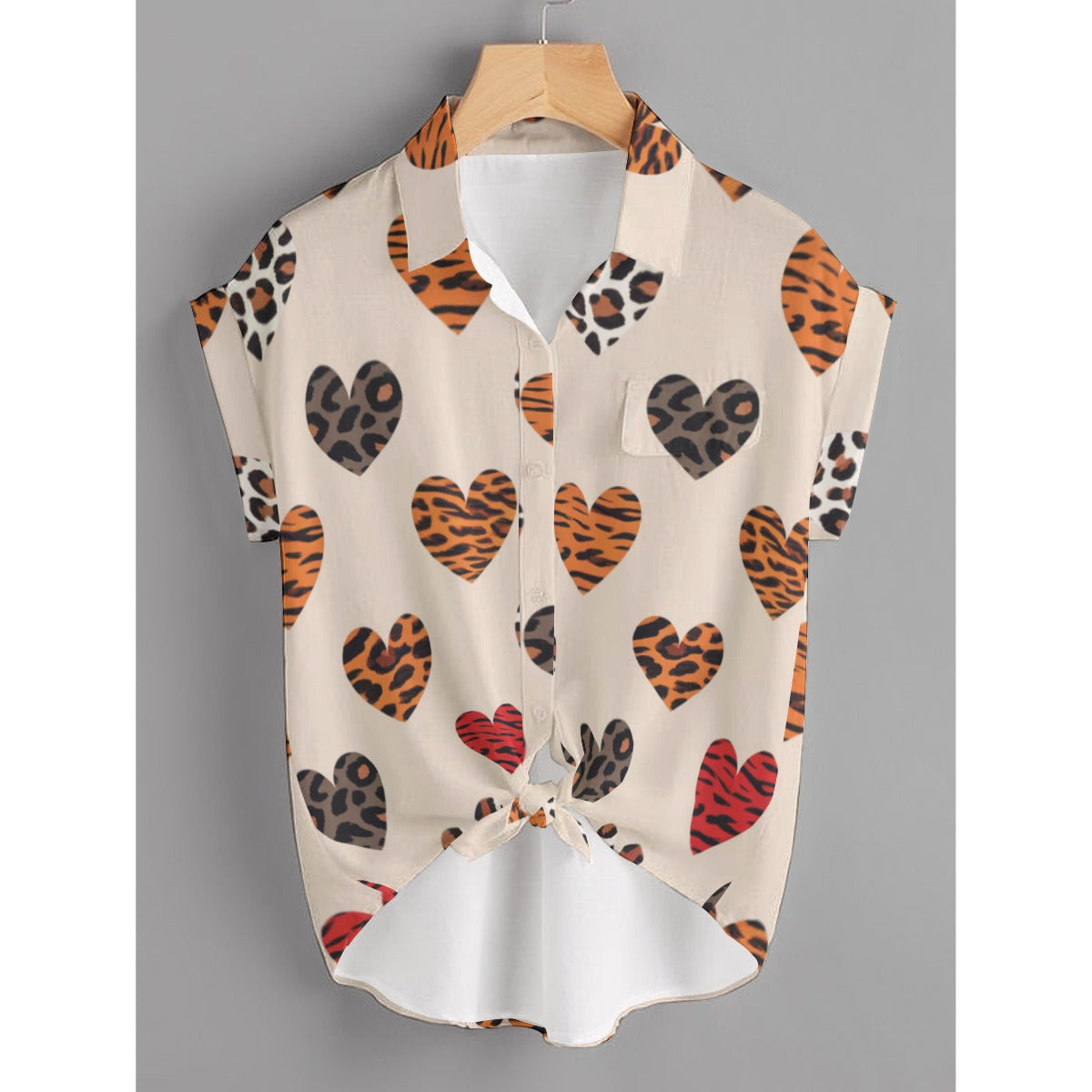 Leopard & Tiger Heart Print Shirt – Wild Valentine’s Style