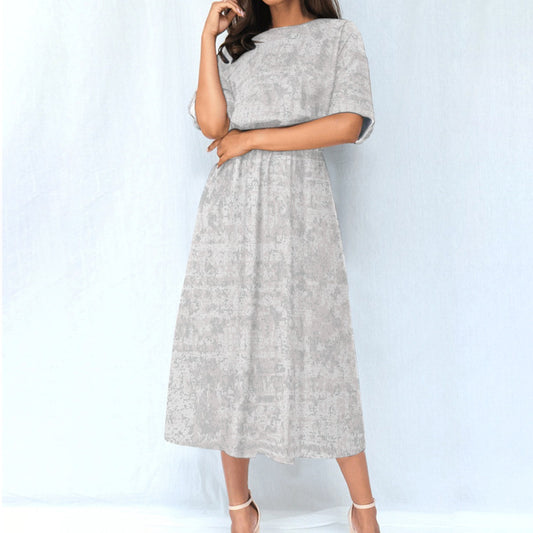 Casual Elastic Waist Summer Midi Dress