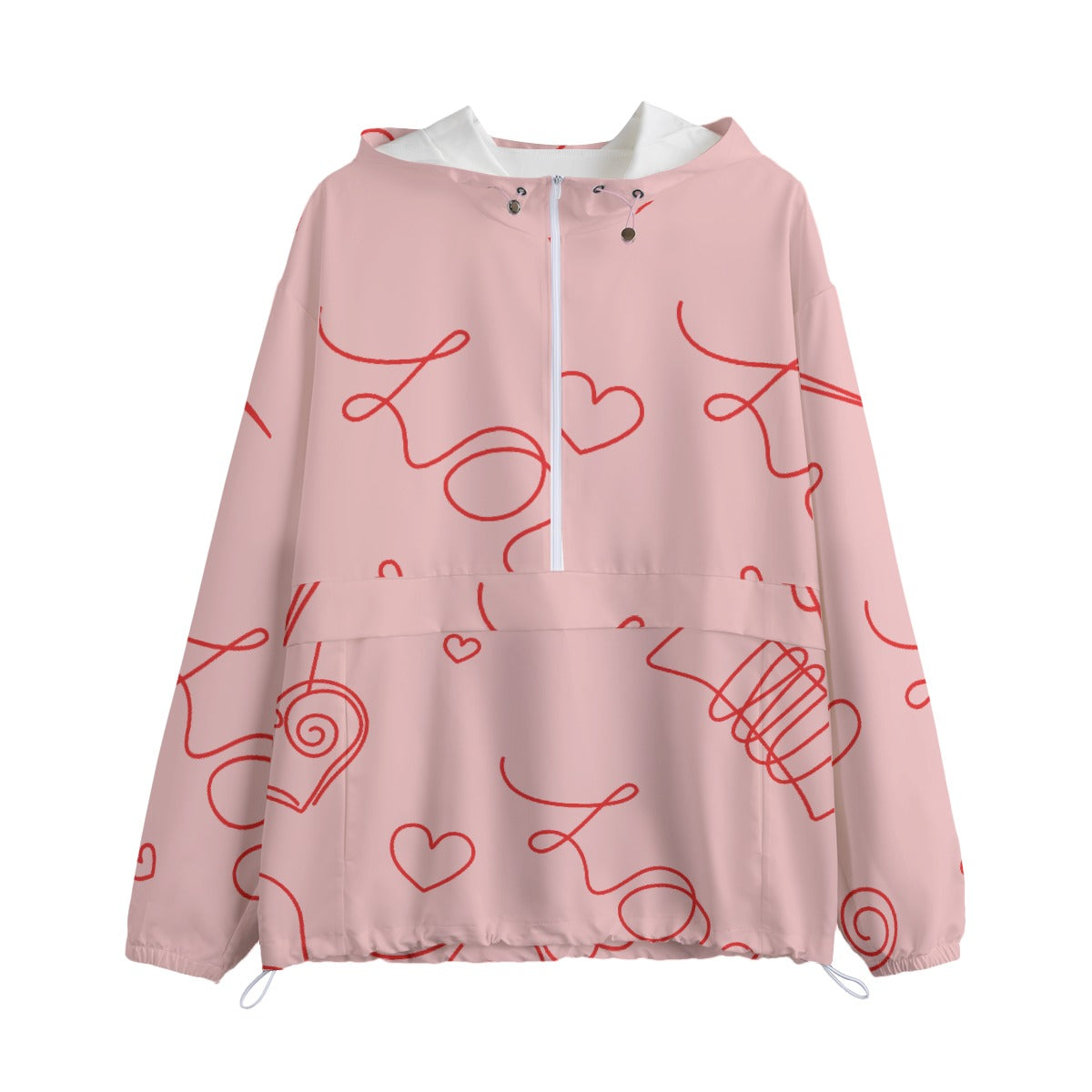 Pink Heart Pullover Jacket – Cute & Cozy