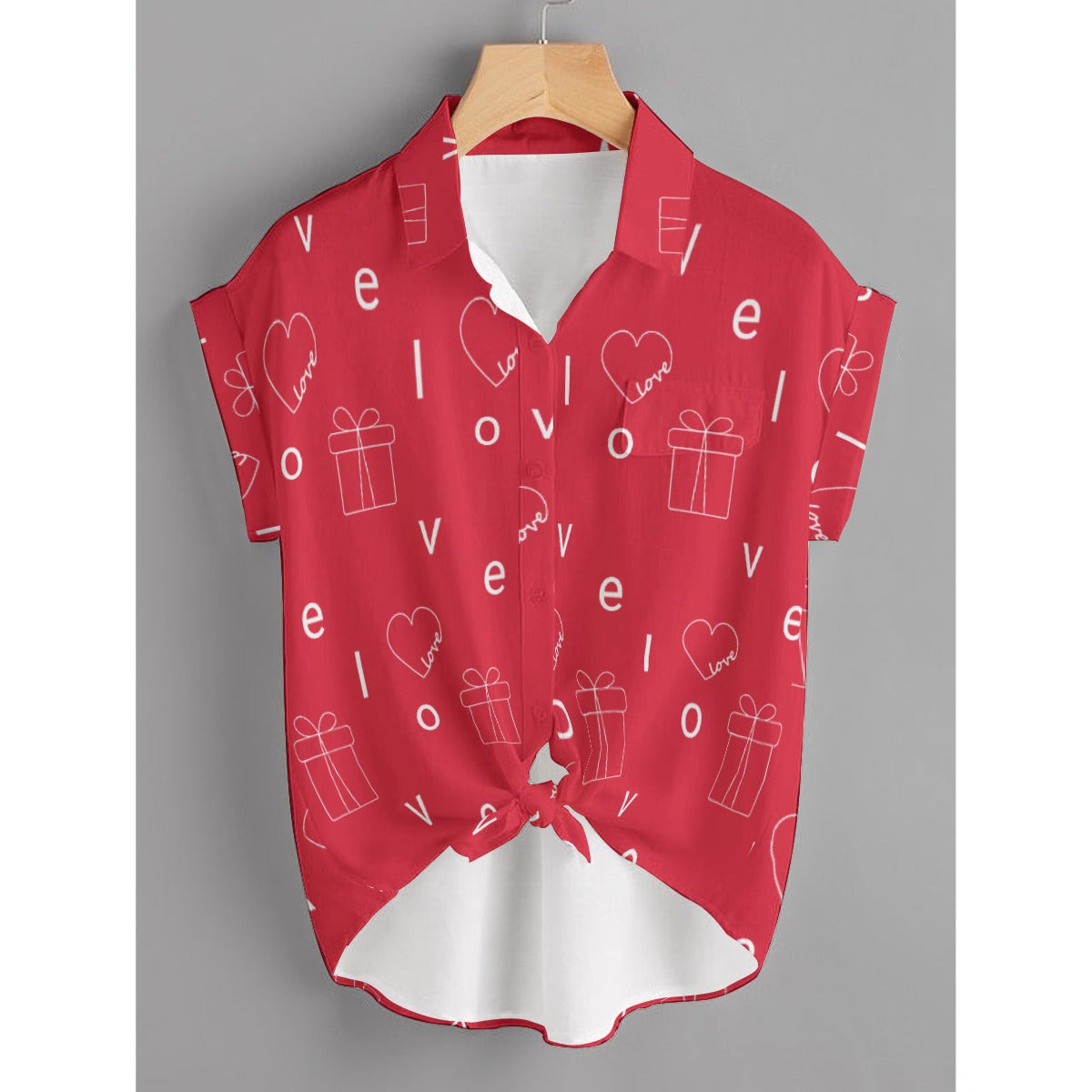 Red Heart Print Shirt – Romantic Valentine’s Outfit