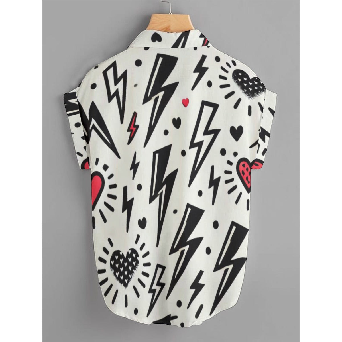 Lightning Bolt Heart Print Valentine’s Shirts – Bold & Stylish