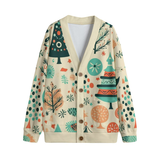 Cozy Christmas Tree Fleece Cardigan