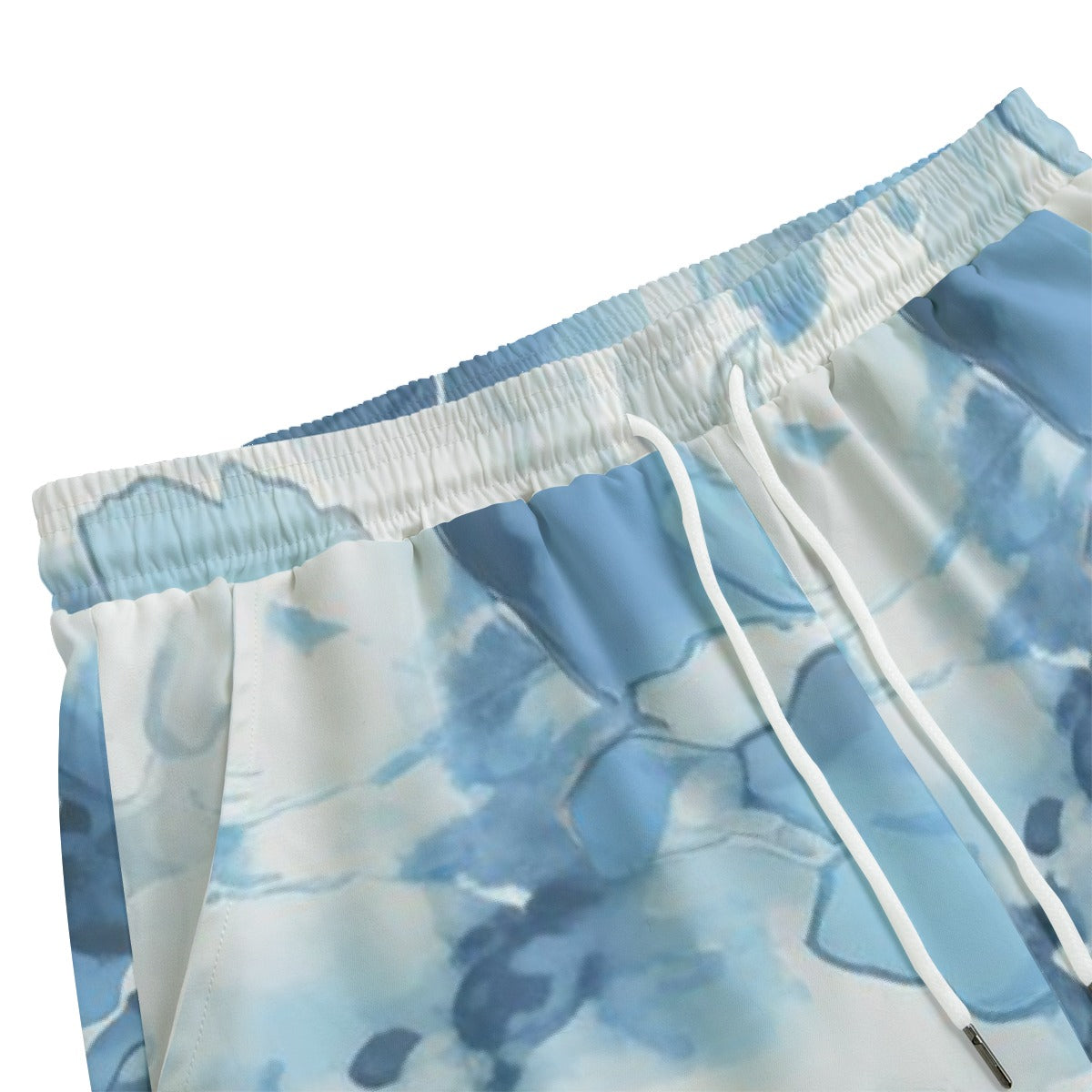 Unisex Blue Floral Print Straight Pants – Lightweight & Stylish