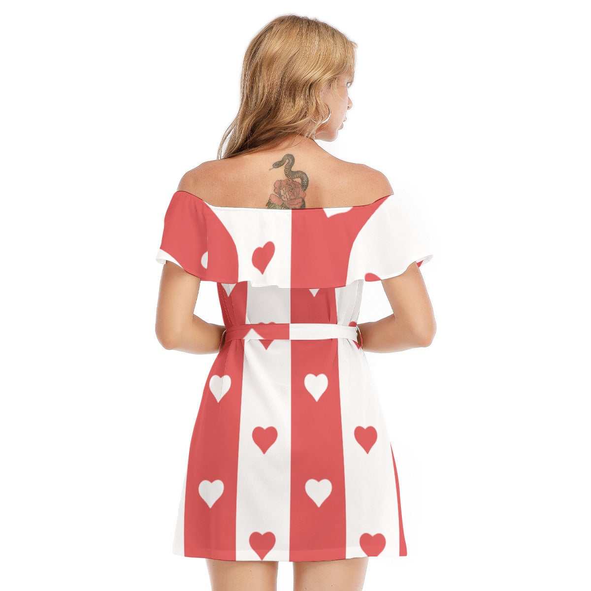 Romantic Off-Shoulder Heart Dress – Trendy & Elegant