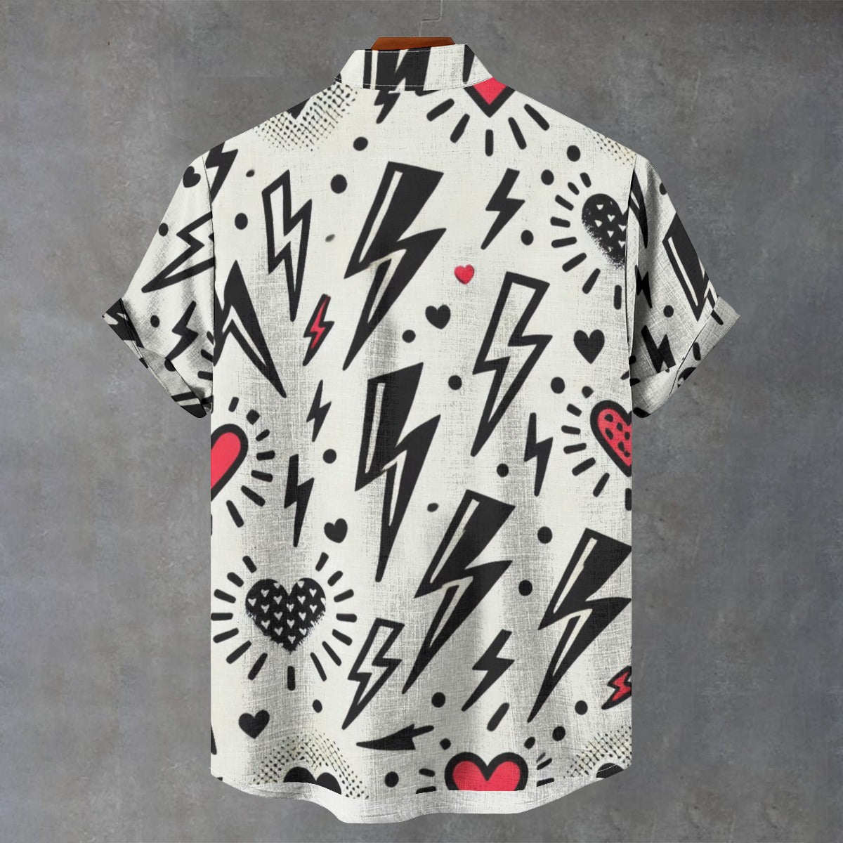 Lightning Bolt Heart Print Valentine’s Shirts – Bold & Stylish