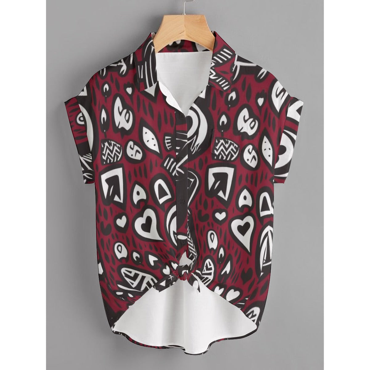 Tribal Heart Print Valentine’s Shirts – Romantic Couple Outfit