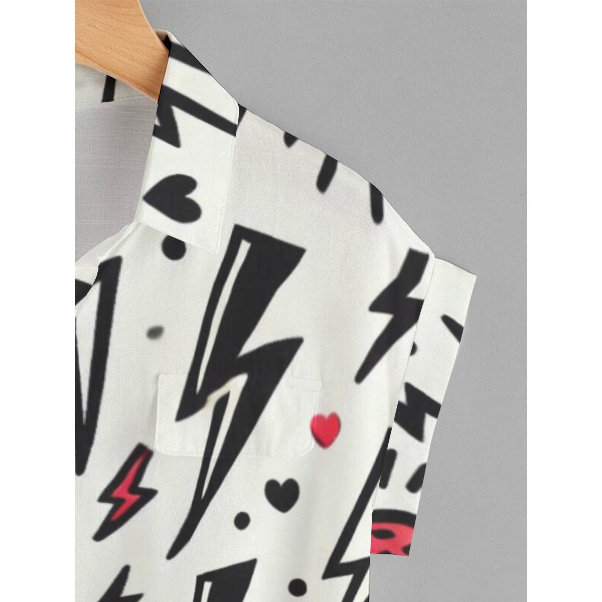 Lightning Bolt Heart Print Valentine’s Shirts – Bold & Stylish