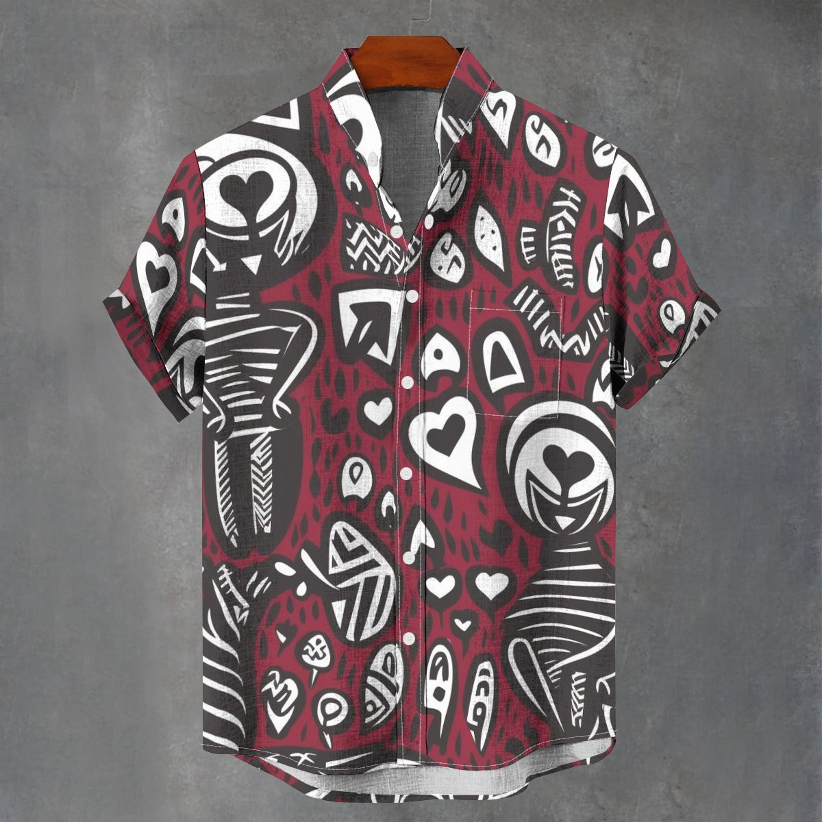 Tribal Heart Print Valentine’s Shirts – Romantic Couple Outfit