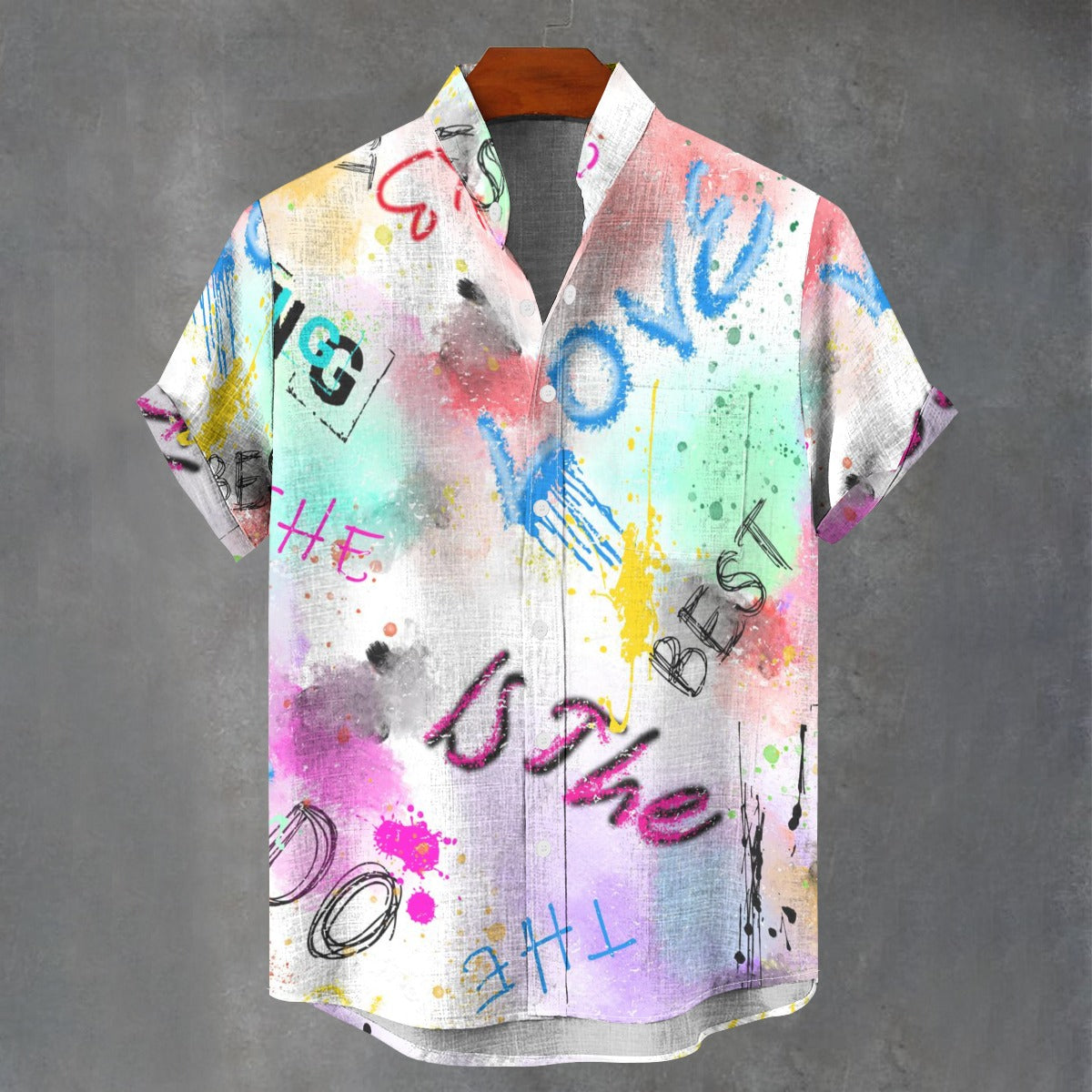 Graffiti Heart Print Shirt – Romantic & Stylish Valentine’s Day Wear