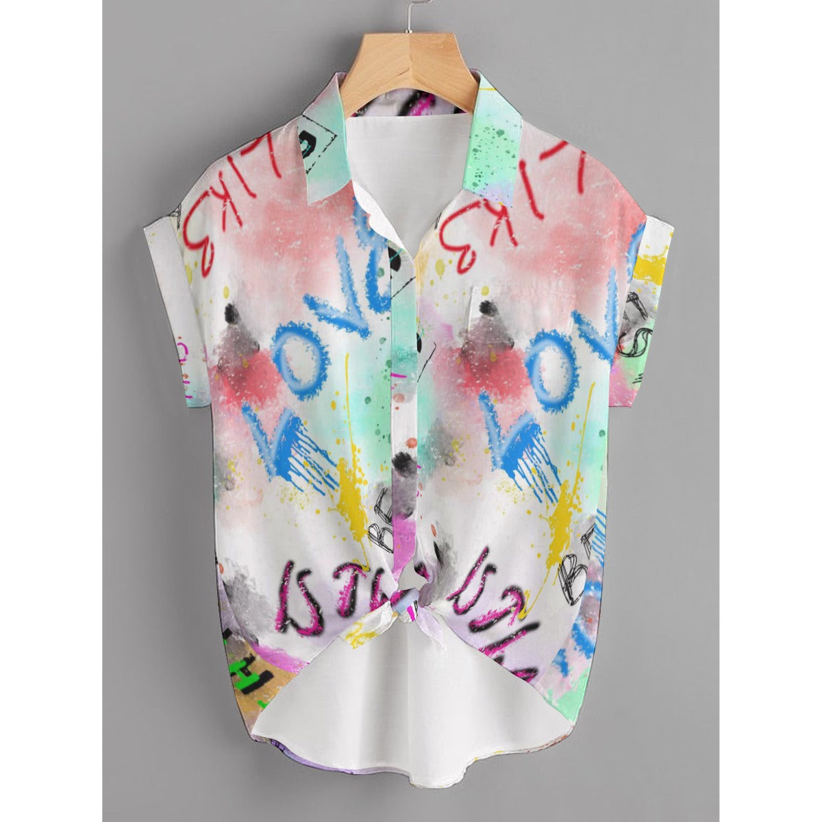 Graffiti Heart Print Shirt – Romantic & Stylish Valentine’s Day Wear