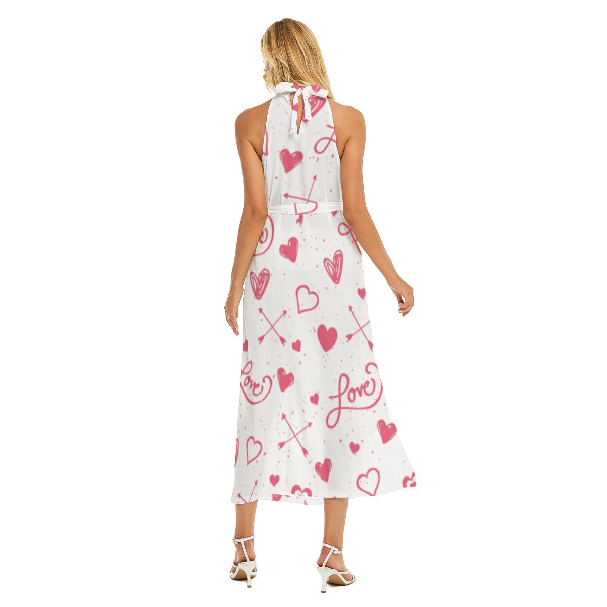 Romantic Heart Halter Dress – Valentine's Special