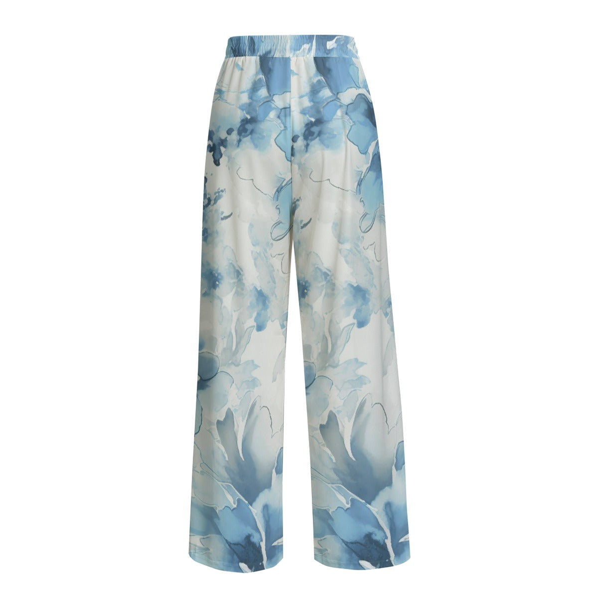 Unisex Blue Floral Print Straight Pants – Lightweight & Stylish