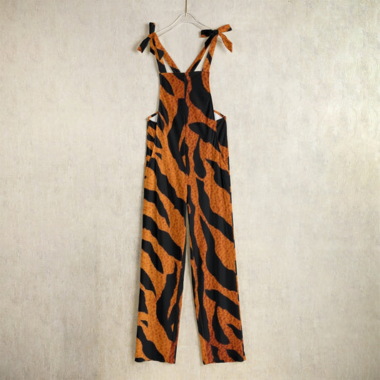 Women's Tiger Print Sleeveless Jumpsuit