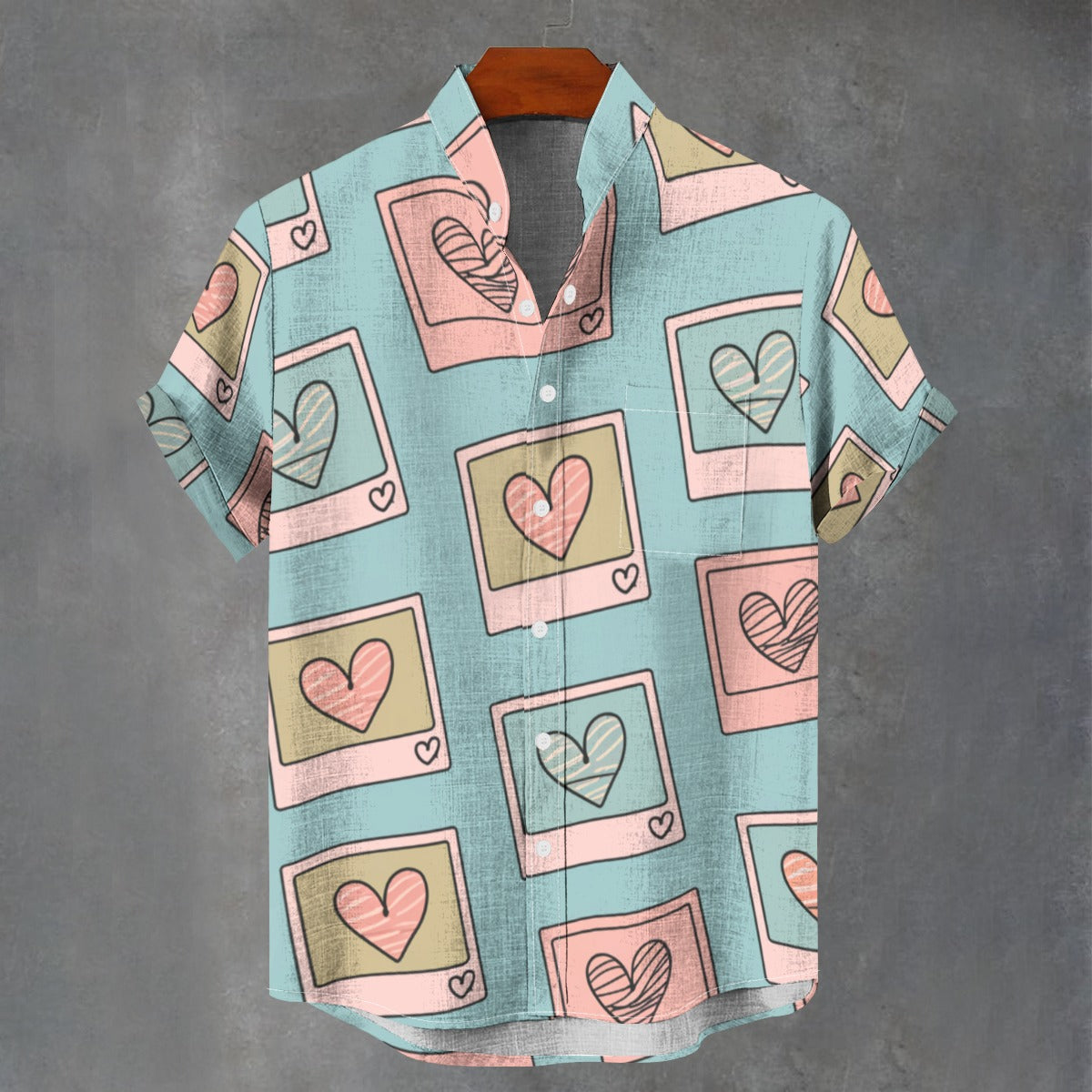 Retro Heart Polaroid Shirt – Pastel Valentine's Style