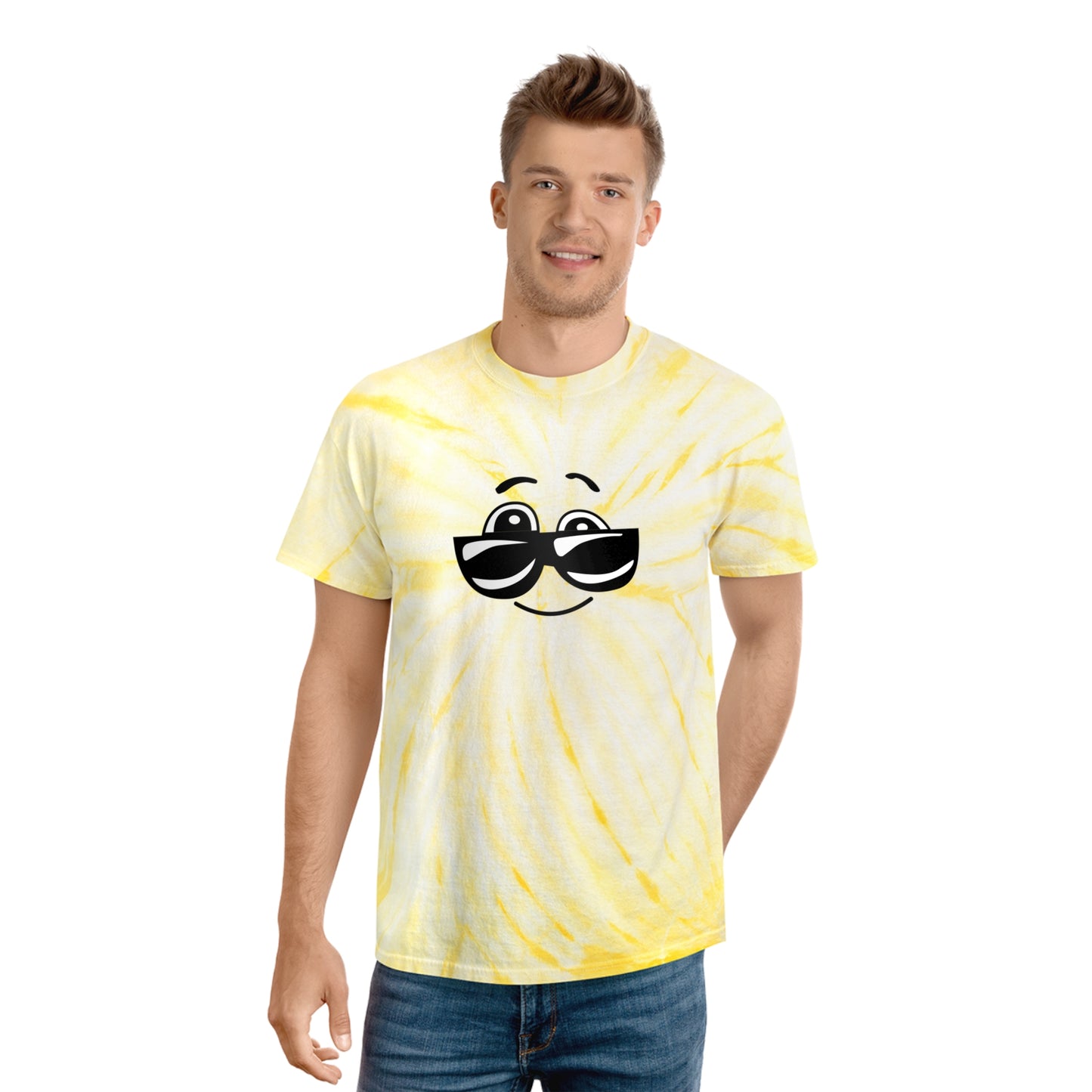 Tie-Dye Cyclone T-Shirt – Groovy Hippie Emoji Design