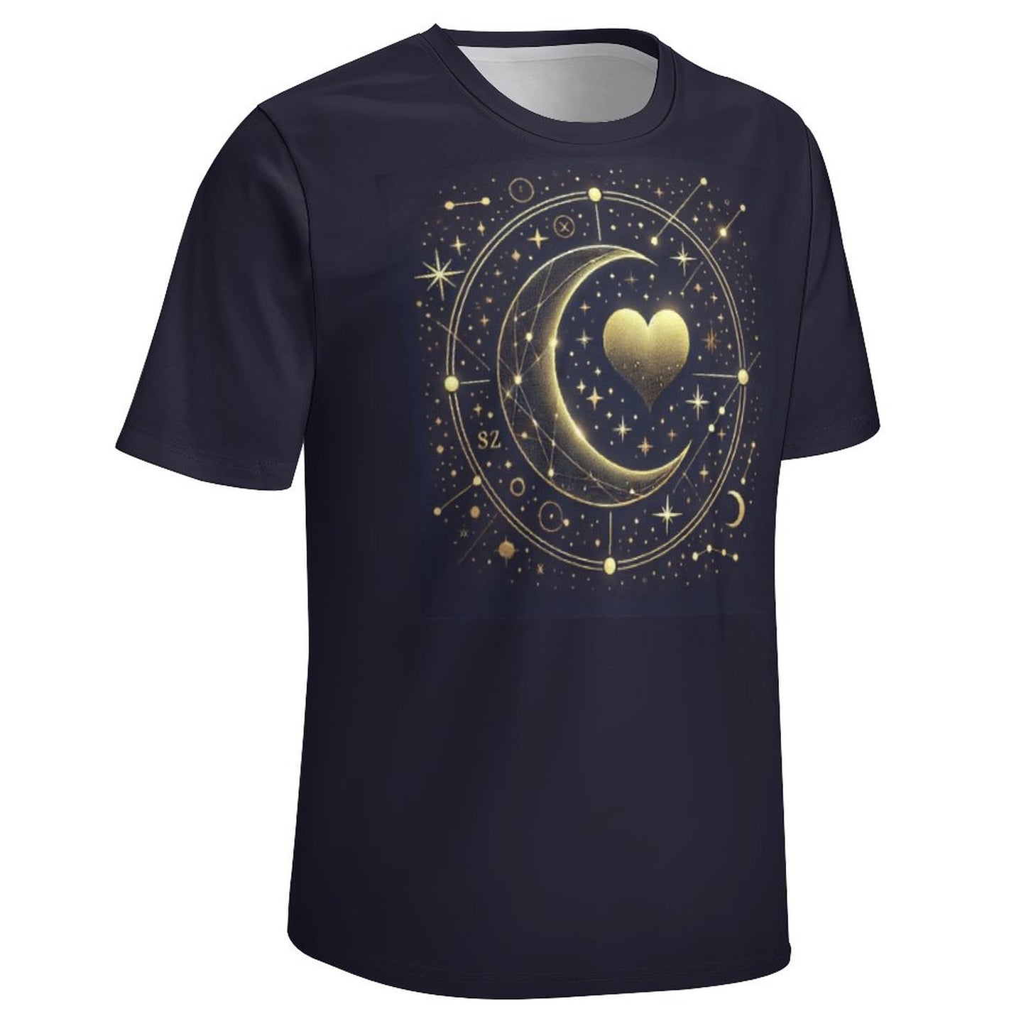 Celestial Heart Tee – Gold Moon & Starry Sky Matching Shirt