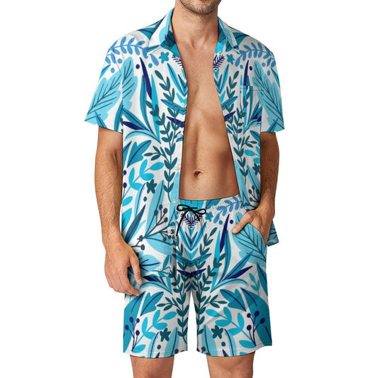 Men's Hawaiian Print Beach Set