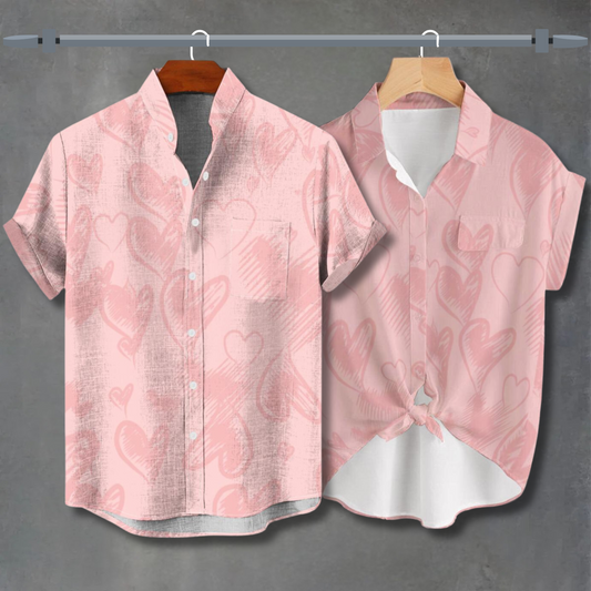 Pink Heart Valentine's Shirt – Romantic & Stylish