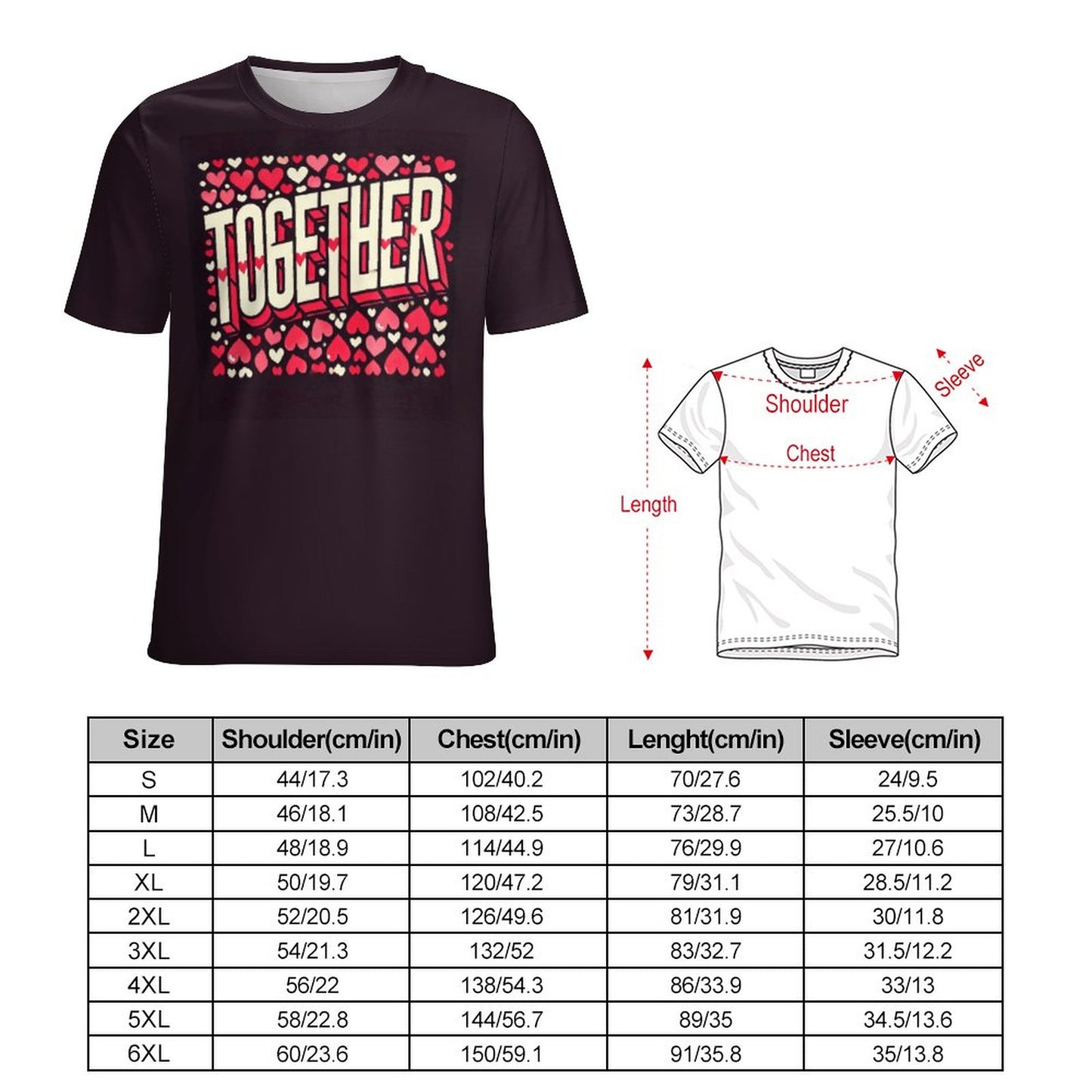 Together Matching Couple Shirts – Valentine's Day Tee & Crop Top