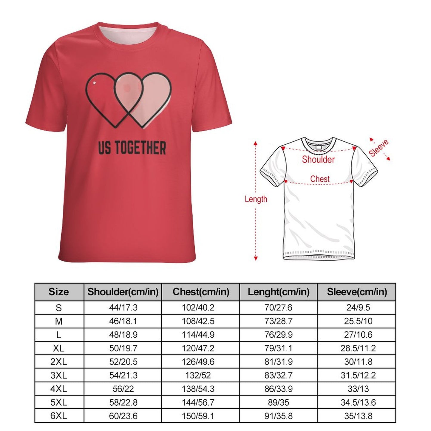 Us Together Matching Couple T-Shirt - Romantic Valentine’s Day Outfit