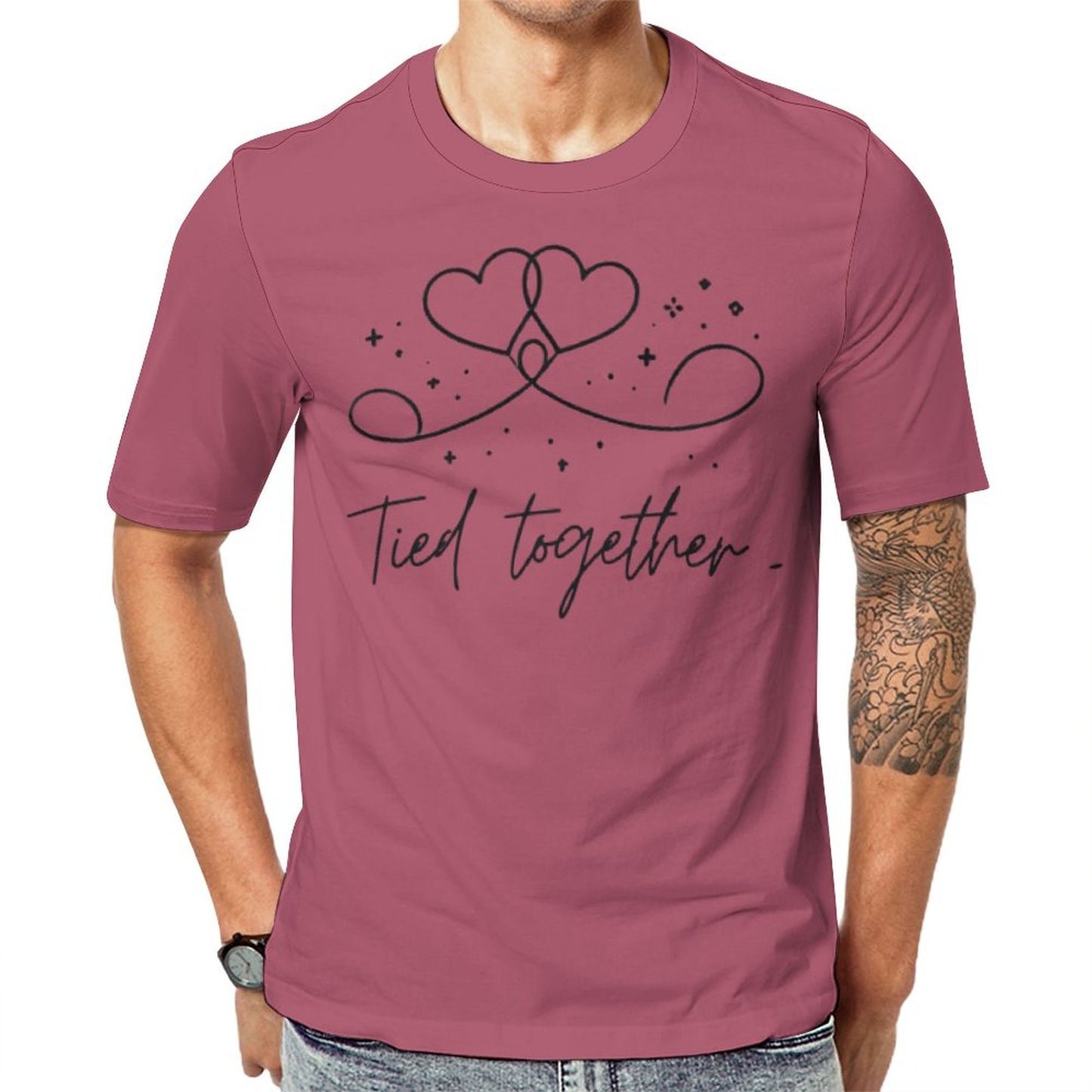 Tied Together Couples Matching T-Shirt & Crop Top – Romantic Valentine’s Day Outfit