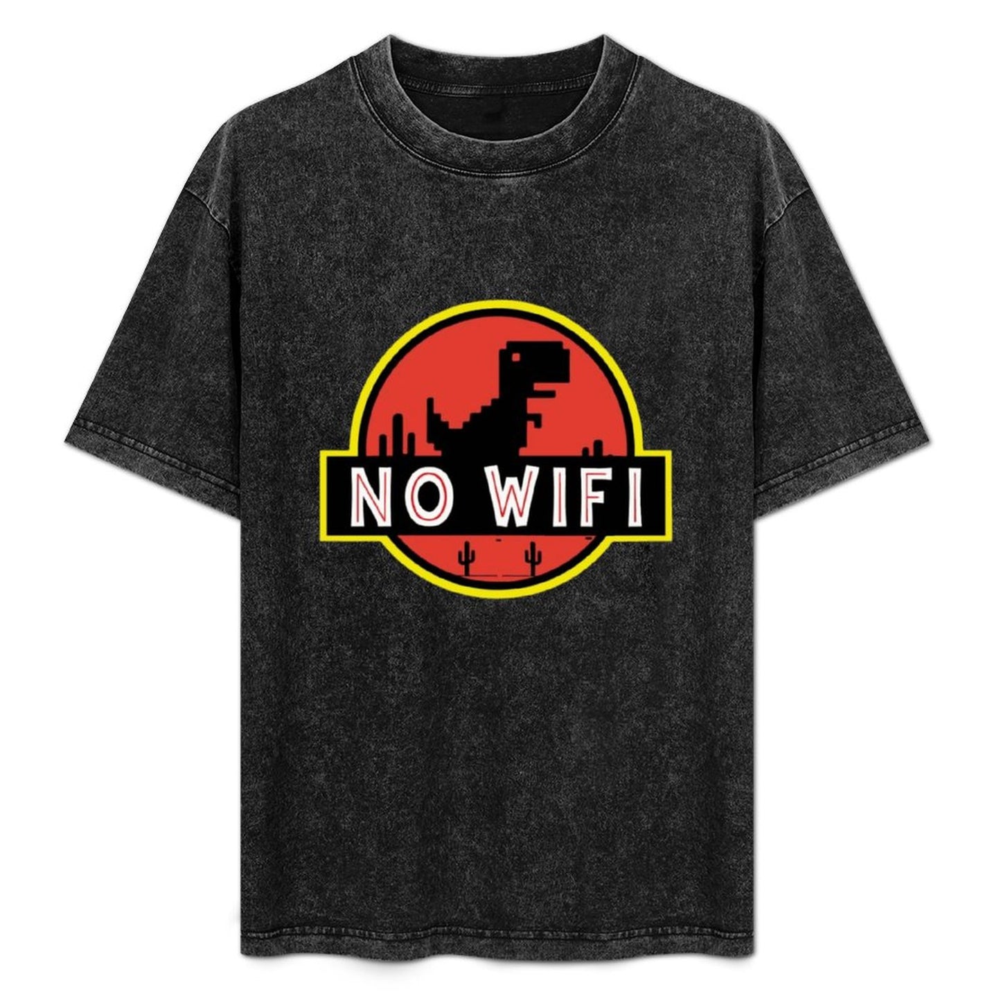 No WiFi Dinosaur T-Shirt – Jurassic Parody Design