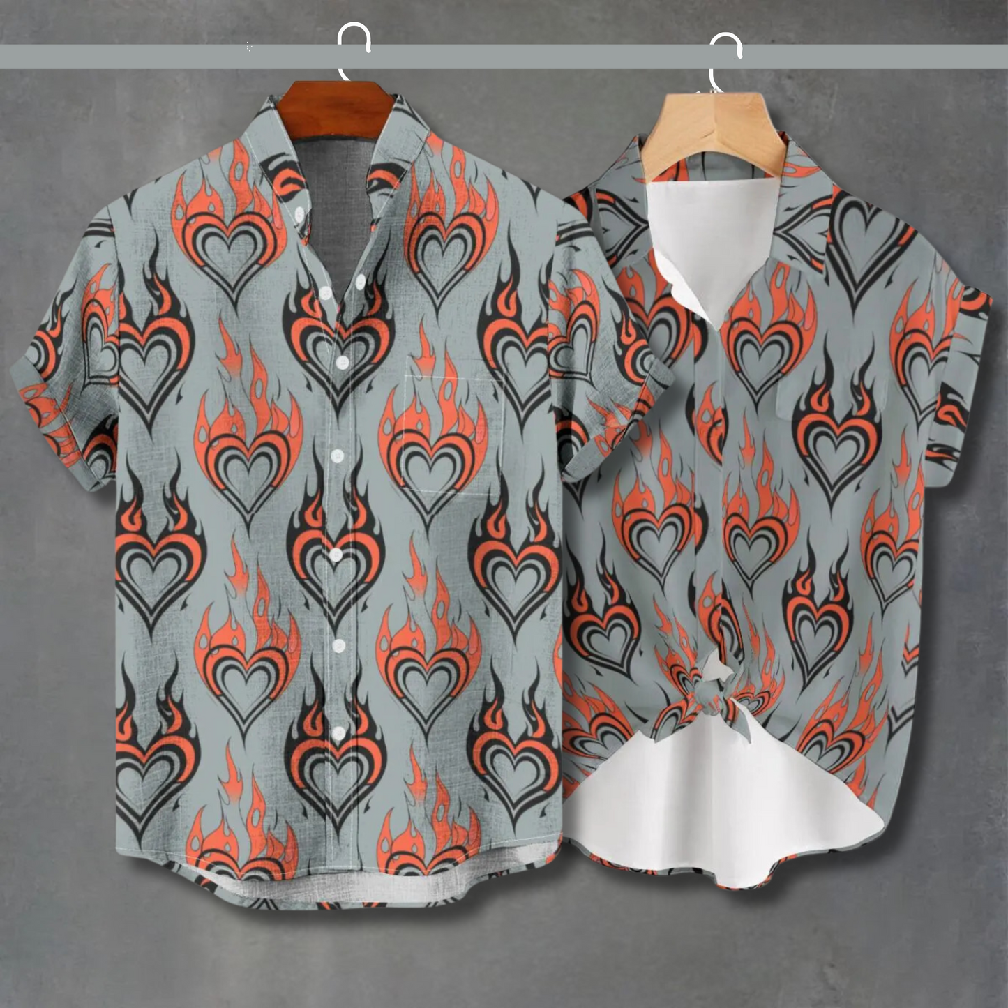 Flaming Heart Shirt - Bold Valentine’s Outfit