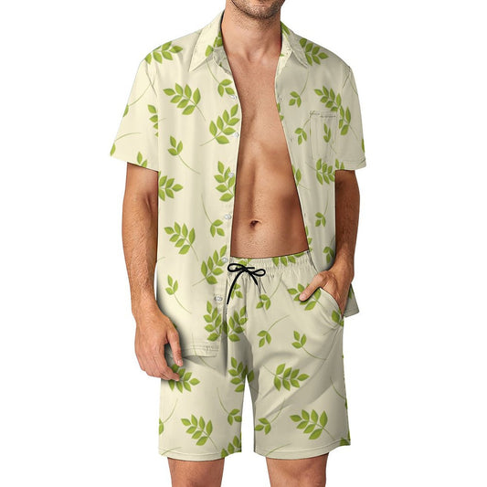 Men's Bold Hawaiian Print Beach Suit