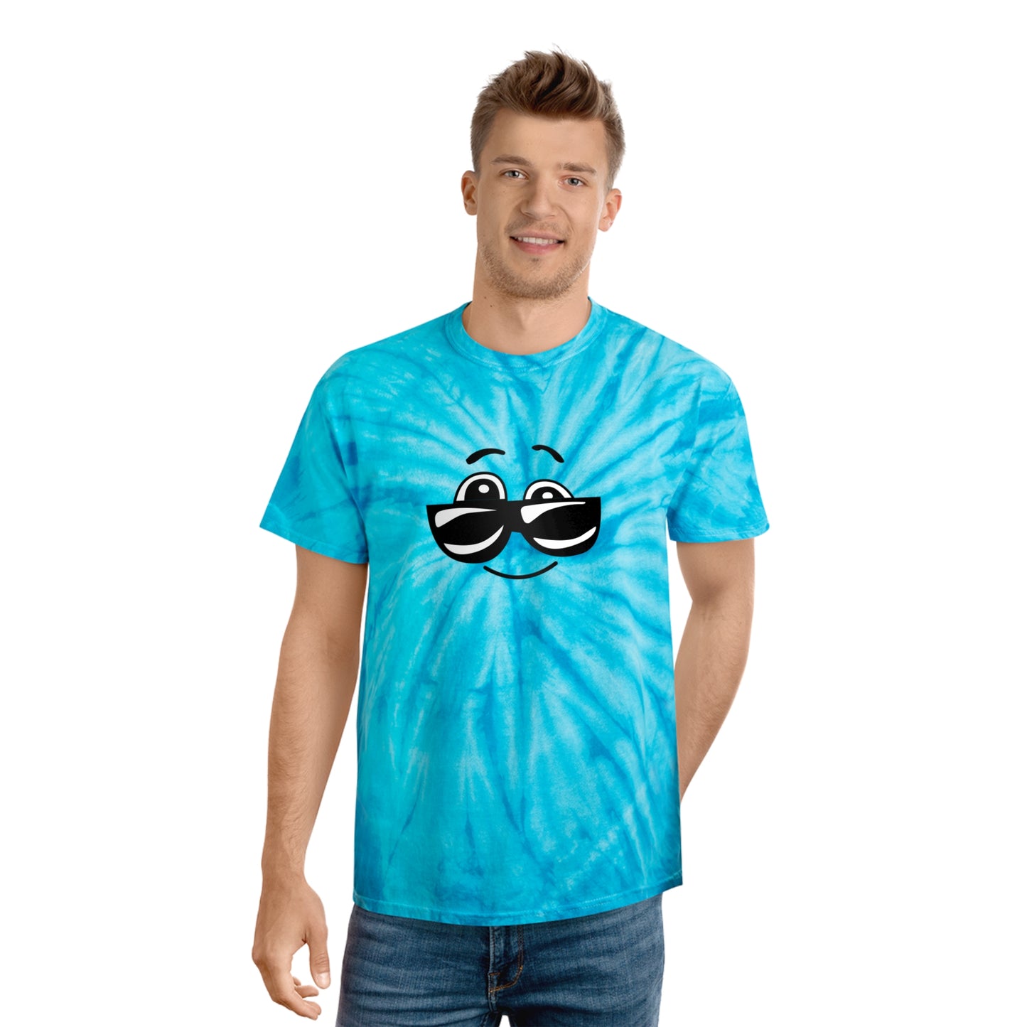 Tie-Dye Cyclone T-Shirt – Groovy Hippie Emoji Design