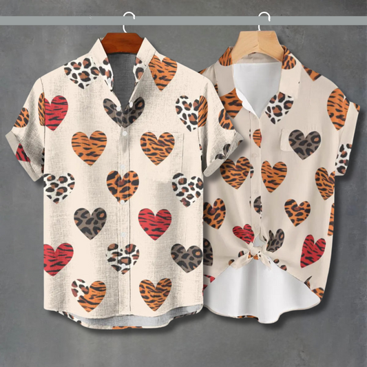 Leopard & Tiger Heart Print Shirt – Wild Valentine’s Style