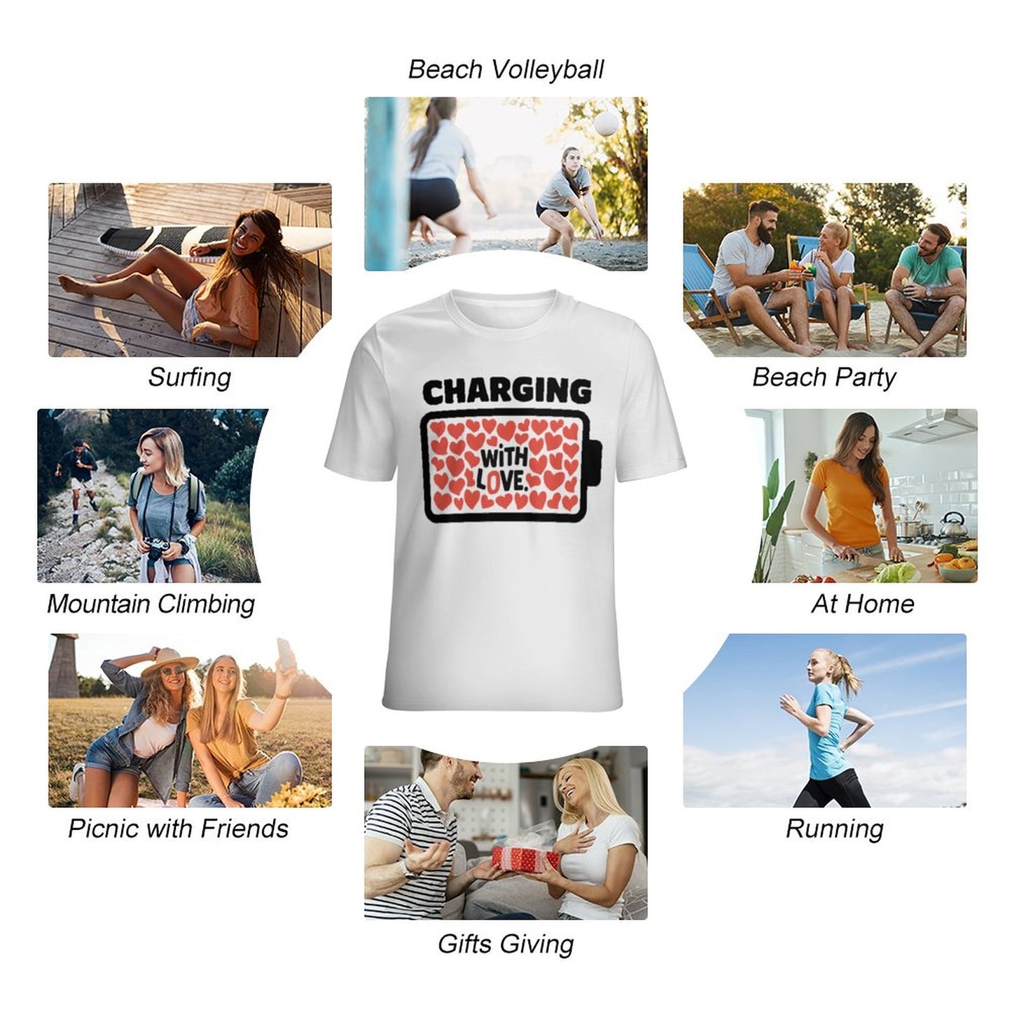 Powered by Love & Charging with Love Matching Shirts