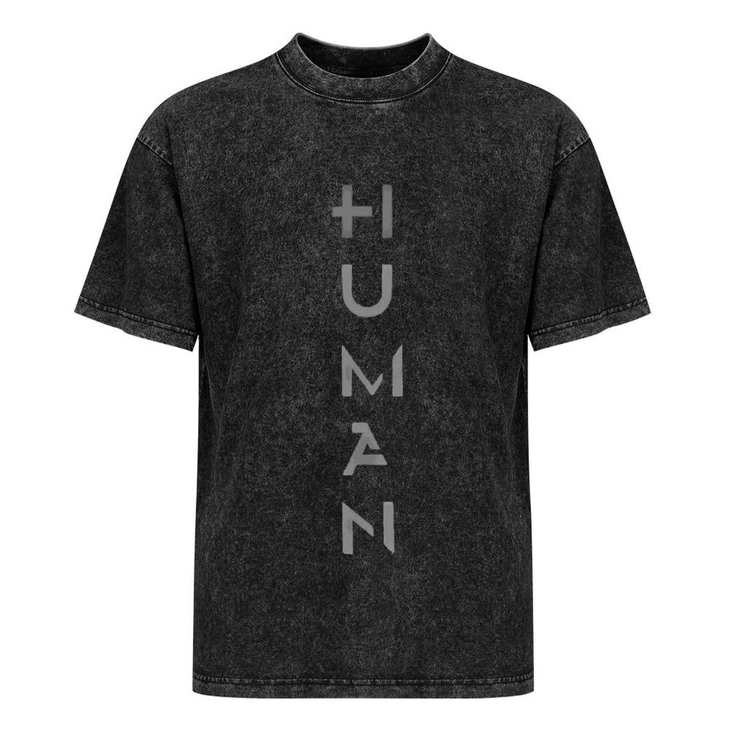 Minimalist Human T-Shirt - Vintage Black Streetwear