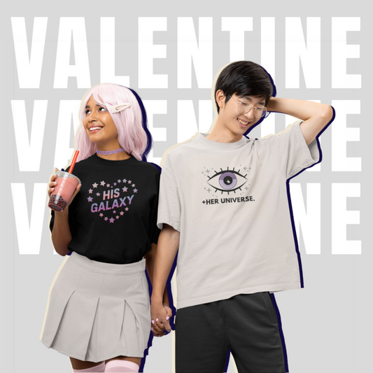 Her Universe & His Galaxy Matching Tees