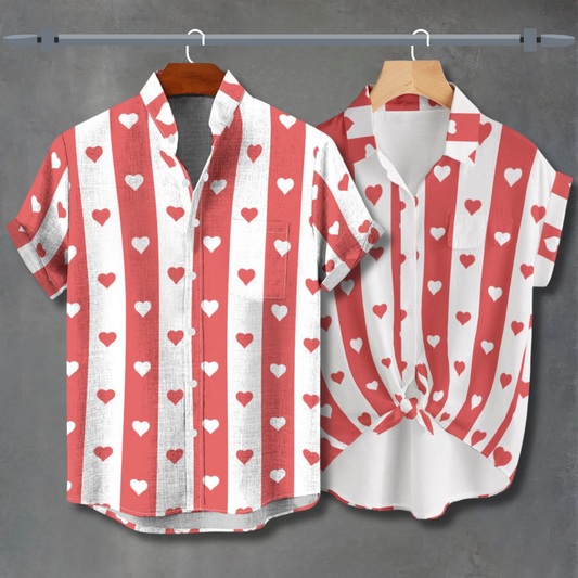 Striped Heart Valentine's Shirt – Romantic & Stylish