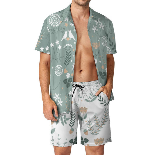 Floral Hawaiian Shirt & Shorts Set - Summer Vacation Outfit