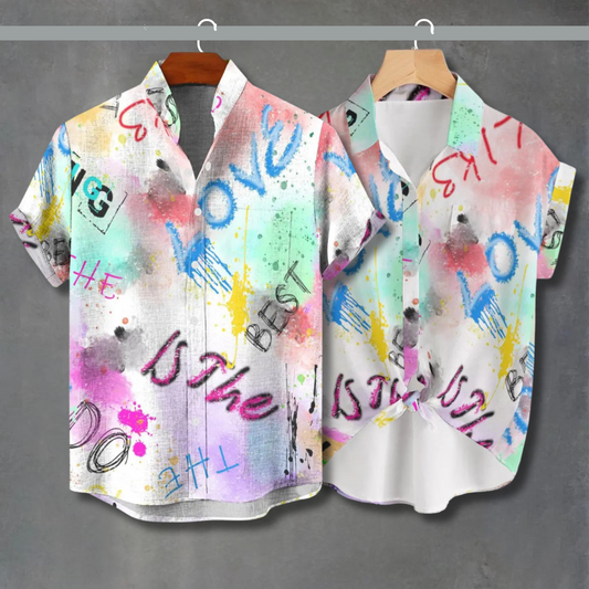 Graffiti Heart Print Shirt – Romantic & Stylish Valentine’s Day Wear